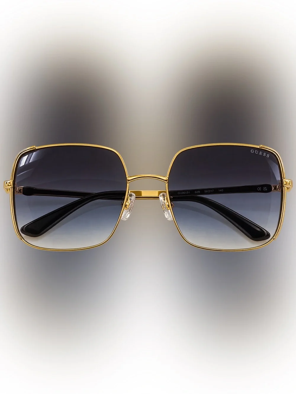 GUESS GU00194 32B Women’s Oversized Square Sunglasses Gold Gradient Lens NEW